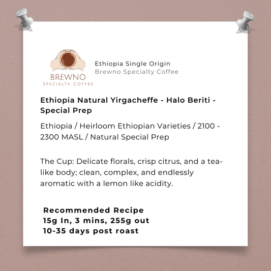 Ethiopian Halo Beriti - Special Prep Natural Yirgacheffe - Light Roast