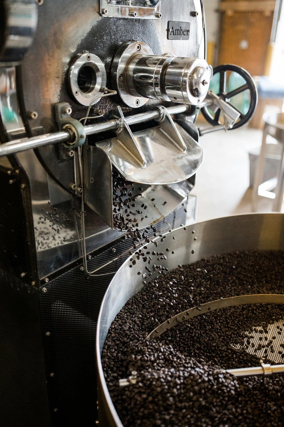 Freshly roasted specialty coffee beans showing texture