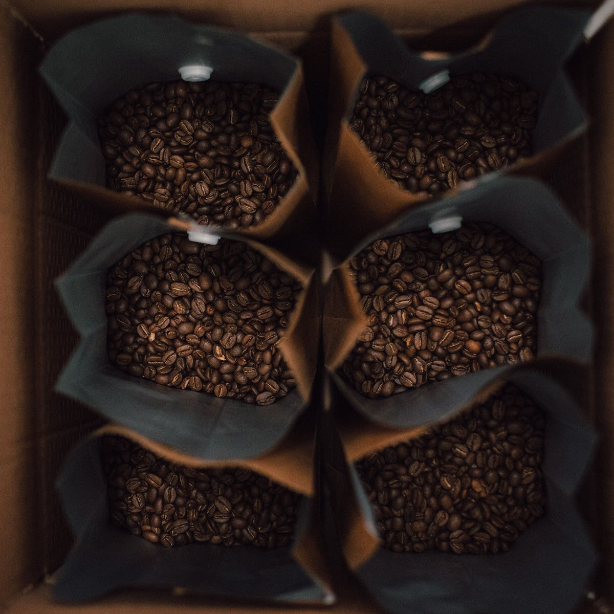 Coffee bean subscription in a packaging with a cardboard box